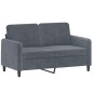 vidaXL Sofá de 2 plazas de terciopelo gris oscuro 120 cm vidaXL Sofá de 2 plazas de terciopelo gris oscuro 120 cm