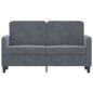 vidaXL Sofá de 2 plazas de terciopelo gris oscuro 120 cm vidaXL Sofá de 2 plazas de terciopelo gris oscuro 120 cm