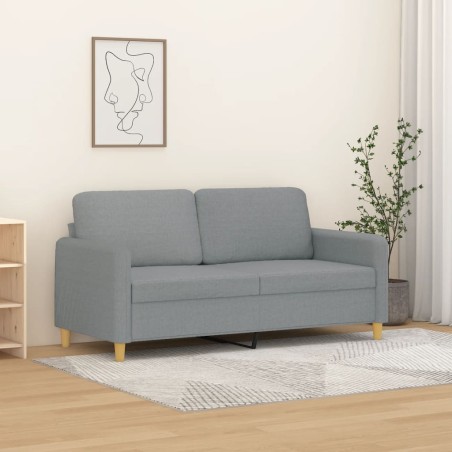 vidaXL Sofá de 2 plazas de tela gris claro 140 cm