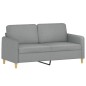 vidaXL Sofá de 2 plazas de tela gris claro 140 cm vidaXL Sofá de 2 plazas de tela gris claro 140 cm
