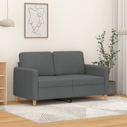 vidaXL Sofá de 2 plazas de tela gris oscuro 120 cm