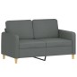vidaXL Sofá de 2 plazas de tela gris oscuro 120 cm