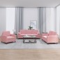 vidaXL Juego de sofás con cojines 3 piezas terciopelo rosa vidaXL Juego de sofás con cojines 3 piezas terciopelo rosa