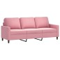vidaXL Juego de sofás con cojines 3 piezas terciopelo rosa vidaXL Juego de sofás con cojines 3 piezas terciopelo rosa