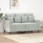 vidaXL Sofá de 2 plazas de terciopelo gris claro 120 cm vidaXL Sofá de 2 plazas de terciopelo gris claro 120 cm
