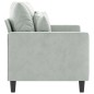 vidaXL Sofá de 2 plazas de terciopelo gris claro 120 cm vidaXL Sofá de 2 plazas de terciopelo gris claro 120 cm
