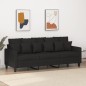 vidaXL Sofá de 3 plazas de tela negro 180 cm vidaXL Sofá de 3 plazas de tela negro 180 cm