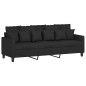 vidaXL Sofá de 3 plazas de tela negro 180 cm vidaXL Sofá de 3 plazas de tela negro 180 cm
