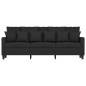 vidaXL Sofá de 3 plazas de tela negro 180 cm vidaXL Sofá de 3 plazas de tela negro 180 cm