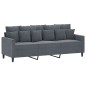 vidaXL Sofá de 3 plazas terciopelo gris oscuro 180 cm