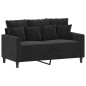 vidaXL Sofá de 2 plazas terciopelo negro 120 cm vidaXL Sofá de 2 plazas terciopelo negro 120 cm