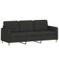vidaXL Sofá de 3 plazas de tela negro 180 cm vidaXL Sofá de 3 plazas de tela negro 180 cm