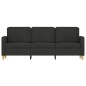 vidaXL Sofá de 3 plazas de tela negro 180 cm vidaXL Sofá de 3 plazas de tela negro 180 cm