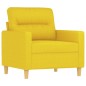 vidaXL Juego de sofás con cojines 3 piezas tela amarillo claro vidaXL Juego de sofás con cojines 3 piezas tela amarillo claro