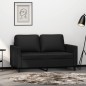 vidaXL Sofá de 2 plazas de cuero sintético negro 120 cm