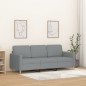 vidaXL Sofá de 3 plazas de tela gris claro 180 cm vidaXL Sofá de 3 plazas de tela gris claro 180 cm
