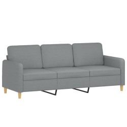 vidaXL Sofá de 3 plazas de tela gris claro 180 cm