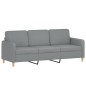 vidaXL Sofá de 3 plazas de tela gris claro 180 cm vidaXL Sofá de 3 plazas de tela gris claro 180 cm