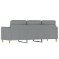 vidaXL Sofá de 3 plazas de tela gris claro 180 cm vidaXL Sofá de 3 plazas de tela gris claro 180 cm
