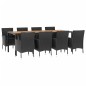 vidaXL Set de comedor de jardín 9 pzas y cojines ratán sintético negro vidaXL Set de comedor de jardín 9 pzas y cojines ratán sintético negro