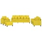 vidaXL Juego de sofás con cojines 4 piezas tela amarillo claro vidaXL Juego de sofás con cojines 4 piezas tela amarillo claro