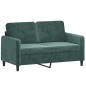 vidaXL Juego de sofás 2 piezas terciopelo verde oscuro vidaXL Juego de sofás 2 piezas terciopelo verde oscuro