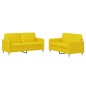vidaXL Juego de sofás con cojines 2 piezas tela amarillo claro vidaXL Juego de sofás con cojines 2 piezas tela amarillo claro