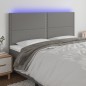 vidaXL Cabecero con luces LED tela gris oscuro 180x5x118/128 cm vidaXL Cabecero con luces LED tela gris oscuro 180x5x118/128 cm