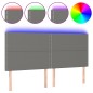 vidaXL Cabecero con luces LED tela gris oscuro 180x5x118/128 cm vidaXL Cabecero con luces LED tela gris oscuro 180x5x118/128 cm