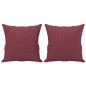 vidaXL Juego de sofás con cojines 2 piezas tela rojo tinto vidaXL Juego de sofás con cojines 2 piezas tela rojo tinto