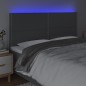 vidaXL Cabecero con luces LED tela gris oscuro 180x5x118/128 cm vidaXL Cabecero con luces LED tela gris oscuro 180x5x118/128 cm