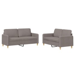 vidaXL Juego de sofás con cojines 2 piezas tela gris taupe
