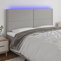 vidaXL Cabecero con luces LED tela gris claro 160x5x118/128 cm