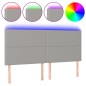 vidaXL Cabecero con luces LED tela gris claro 160x5x118/128 cm