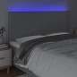 vidaXL Cabecero con luces LED tela gris claro 160x5x118/128 cm