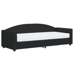 vidaXL Sofá cama con colchón tela negro 80x200 cm