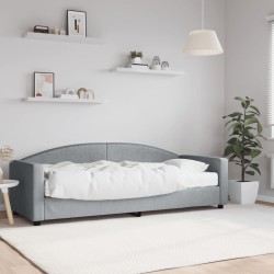 vidaXL Sofá cama con colchón tela gris claro 80x200 cm