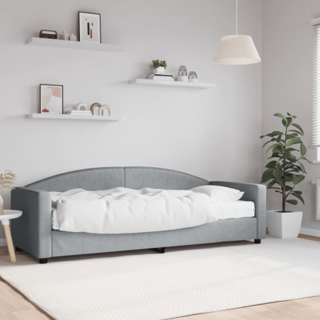 vidaXL Sofá cama con colchón tela gris claro 80x200 cm