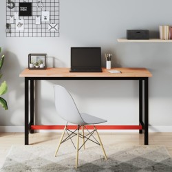 vidaXL Banco de trabajo madera maciza de haya y metal 150x55x81,5 cm