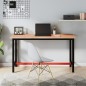 vidaXL Banco de trabajo madera maciza de haya y metal 150x55x81,5 cm vidaXL Banco de trabajo madera maciza de haya y metal 150x55x81,5 cm