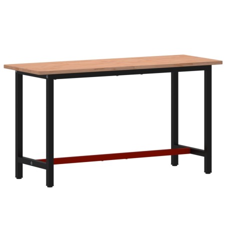 vidaXL Banco de trabajo madera maciza de haya y metal 150x55x81,5 cm