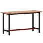 vidaXL Banco de trabajo madera maciza de haya y metal 150x55x81,5 cm vidaXL Banco de trabajo madera maciza de haya y metal 150x55x81,5 cm