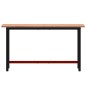 vidaXL Banco de trabajo madera maciza de haya y metal 150x55x81,5 cm vidaXL Banco de trabajo madera maciza de haya y metal 150x55x81,5 cm