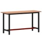 vidaXL Banco de trabajo madera maciza de haya y metal 150x55x81,5 cm vidaXL Banco de trabajo madera maciza de haya y metal 150x55x81,5 cm