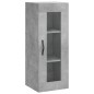 vidaXL Aparador de madera contrachapada gris hormigón 34,5x34x180 cm