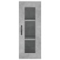 vidaXL Aparador de madera contrachapada gris hormigón 34,5x34x180 cm