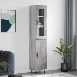vidaXL Aparador alto madera contrachapada gris Sonoma 34,5x34x180 cm