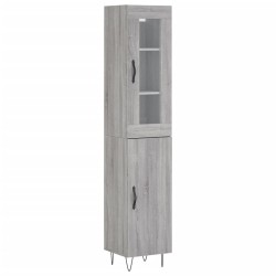 vidaXL Aparador alto madera contrachapada gris Sonoma 34,5x34x180 cm