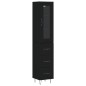 vidaXL Aparador de madera contrachapada negro 34,5x34x180 cm vidaXL Aparador de madera contrachapada negro 34,5x34x180 cm