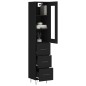 vidaXL Aparador de madera contrachapada negro 34,5x34x180 cm vidaXL Aparador de madera contrachapada negro 34,5x34x180 cm